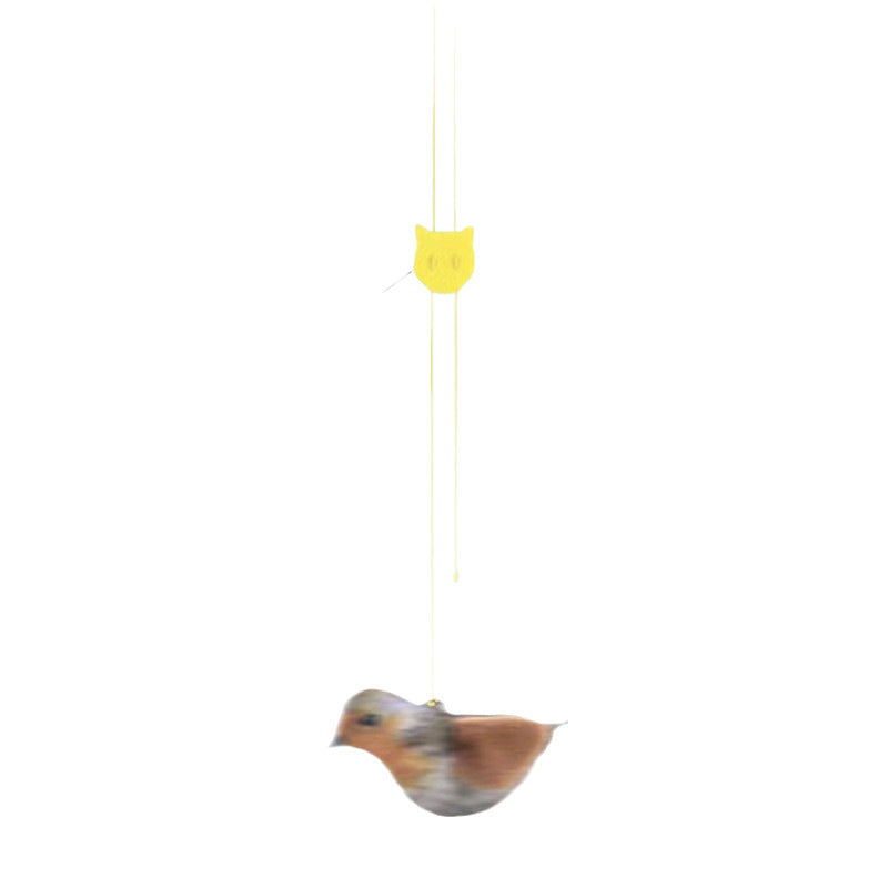 Simulation Sound Bird Cat Toy with Feathers